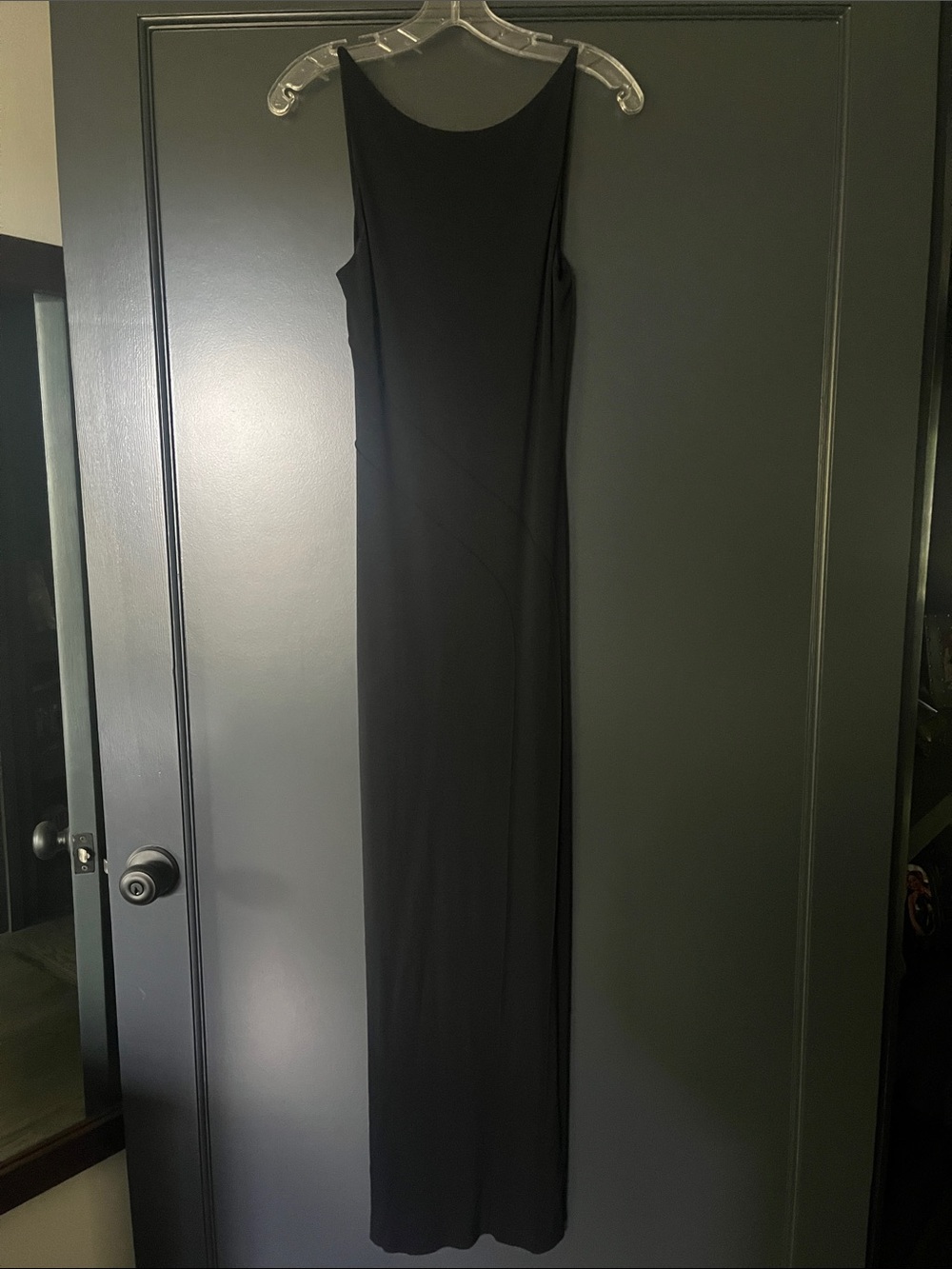 Open-back Dina Bar-El evening gown  black tie dress petite XS S slit black sexy